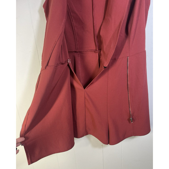 Forever 21 Short Romper Jumpsuit Size Small Front Zipper Skort Rust Red New - Picture 6 of 11